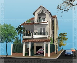 Thiết kế biệt thự phố 3 tầng phong cách