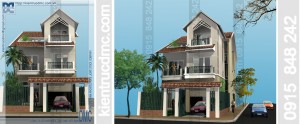 Thiết kế biệt thự phố 3 tầng phong cách