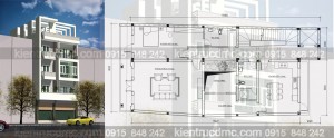 Thiết kế nhà phố đẹp hiện đại mặt tiền 9m đẳng cấp