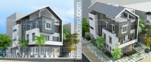 Thiết kế biệt thự 4 tầng phong cách hiện đại