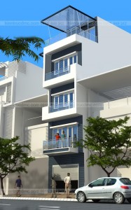 Phối cảnh công trình Thiết kế nhà phố diện tích 56,25m2