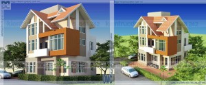 Thiết kế biệt thự 3 tầng phong cách hiện đại