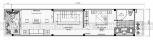 Thiết kế nhà lô phố 4 tầng mặt tiền hẹp.