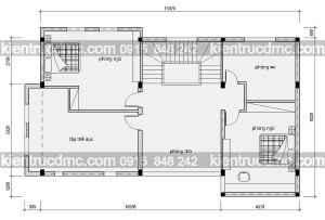 Mặt bằng tầng 3 - Thiết kế nhà vườn hiện đại đẹp phong cách