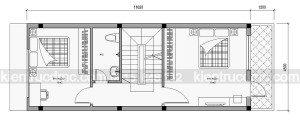 Thiết kế nhà phố diện tích 56,25m2.