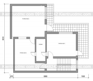 Cải tạo thiết kế biệt thự mini 3 tầng hiện đại - Hiện trạng tầng 2