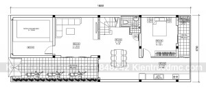 Thiết kế nhà phố 3 tầng đẹp kết hợp kinh doanh - Mặt bằng tầng 1
