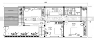 Thiết kế nhà phố 3 tầng đẹp kết hợp kinh doanh - Mặt bằng tầng 2