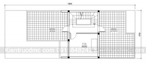 Thiết kế nhà phố 3 tầng đẹp kết hợp kinh doanh - Mặt bằng tầng 3