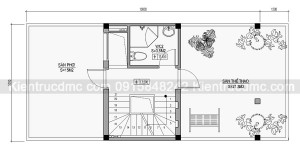 Thiết kế nhà phố 5 tầng diện tích 50m2