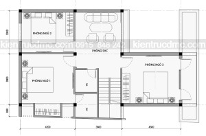 Thiết kế biệt thự phố 2 mặt tiền 3 tầng