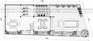 Thiết kế biệt thự phố 2 mặt tiền 3 tầng