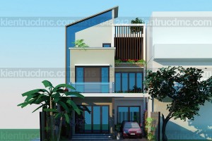 Thiết kế biệt thự phố 2 mặt tiền 3 tầng