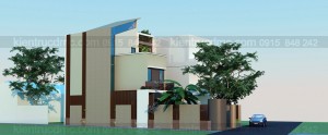 Thiết kế biệt thự phố 2 mặt tiền 3 tầng