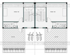 Thiết kế nhà phố 3 tầng ghép đôi
