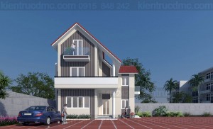 Thiết kế biệt thự 3 tầng hình chữ L