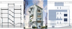 Thiết kế nhà phố 2 mặt tiền kết hợp kinh doanh