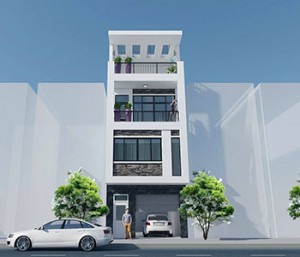 Thiết kế nhà phố 4 tầng diện tích 50m2