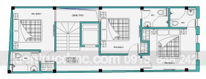 Thiết kế nhà phố làm nhà nghỉ 6 tầng
