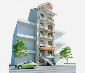 Thiết kế nhà phố 6 tầng 2 mặt tiền