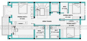 Thiết kế nhà phố 6 tầng 2 mặt tiền
