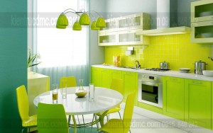 Tư vấn thiết kế nội thất phòng bếp xanh trang nhã