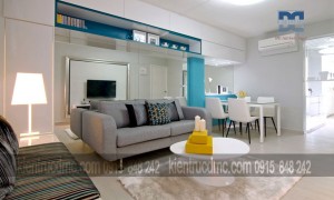 Thiết kế nội thất thông minh gắn kết phòng ăn với phòng khách