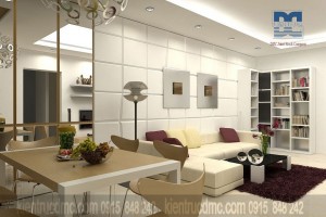 Thiết kế nội thất thông minh gắn kết phòng ăn với phòng khách