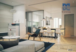 Thiết kế nội thất thông minh gắn kết phòng ăn với phòng khách