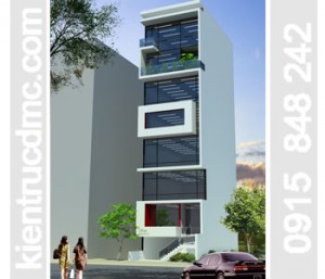 Thiết kế nhà phố 8 tầng làm văn phòng cho thuê