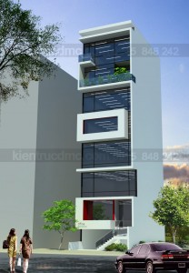 Thiết kế nhà phố 8 tầng làm văn phòng cho thuê