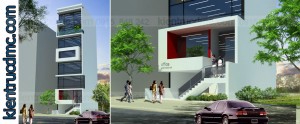 Thiết kế nhà phố 8 tầng làm văn phòng cho thuê