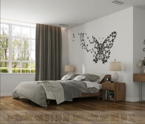 Trang trí tường đầu giường nội thất phòng ngủ ấn tượng