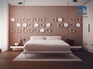 Trang trí tường đầu giường nội thất phòng ngủ ấn tượng