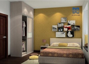 Trang trí tường đầu giường nội thất phòng ngủ ấn tượng