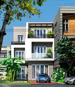 Thiết kế biệt thự phố 3 tầng diện tích 80 m2