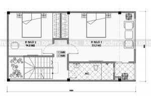 Thiết kế nhà phố 3,5 tầng mặt tiền 3,3m