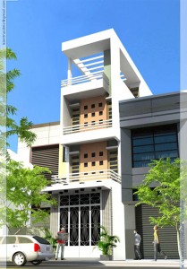 Thiết kế nhà phố lệch tầng mặt iền 4,5m