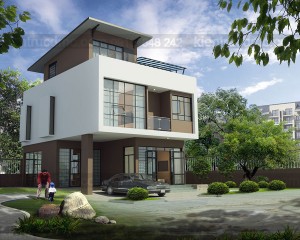 Thiết kế biệt thự nhà vườn 3 tầng hiện đại