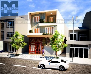 Thiết kế biệt thự phố 3 tầng mặt tiền 8,5m
