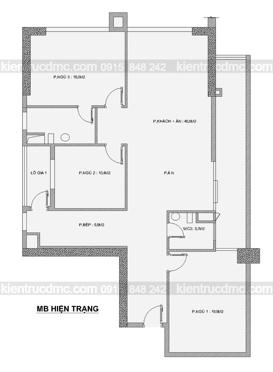 Thiết kế cải tạo căn hộ chung cư 150m2