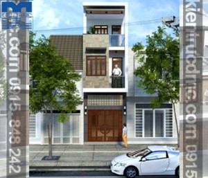 Thiết kế nhà lô lêch tầng mặt tiền hẹp
