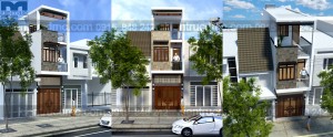 Thiết kế nhà lô lêch tầng mặt tiền hẹp