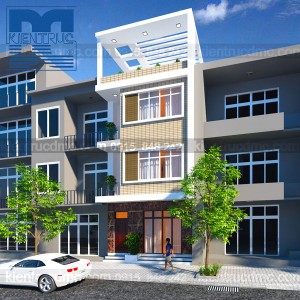 Thiết kế nhà phố3,5 tầng diện tích 54m2