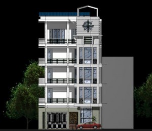 Thiết kế nhà nghỉ 5 tầng ở Sơn Tây