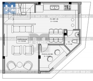 Thiết kế nhà phố 2 mặt tiền kết hợp kinh doanh diện tích 60 m2