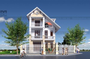 Thiết kế biệt thự kiến trúc Pháp 3 tầng trên đất 229m2