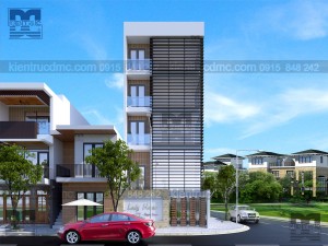 Thiết kế nhà phố 5 tầng kết hợp văn phòng cho thuê