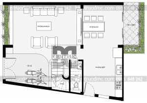 Thiết kế nhà phố 4 tầng 2 mặt tiền diện tích 72m2