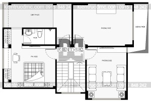 Thiết kế nhà phố 4 tầng 2 mặt tiền diện tích 72m2